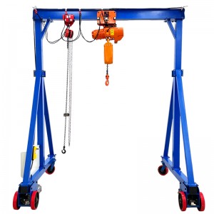 Trackless electric walking gantry crane with electric chain hoist